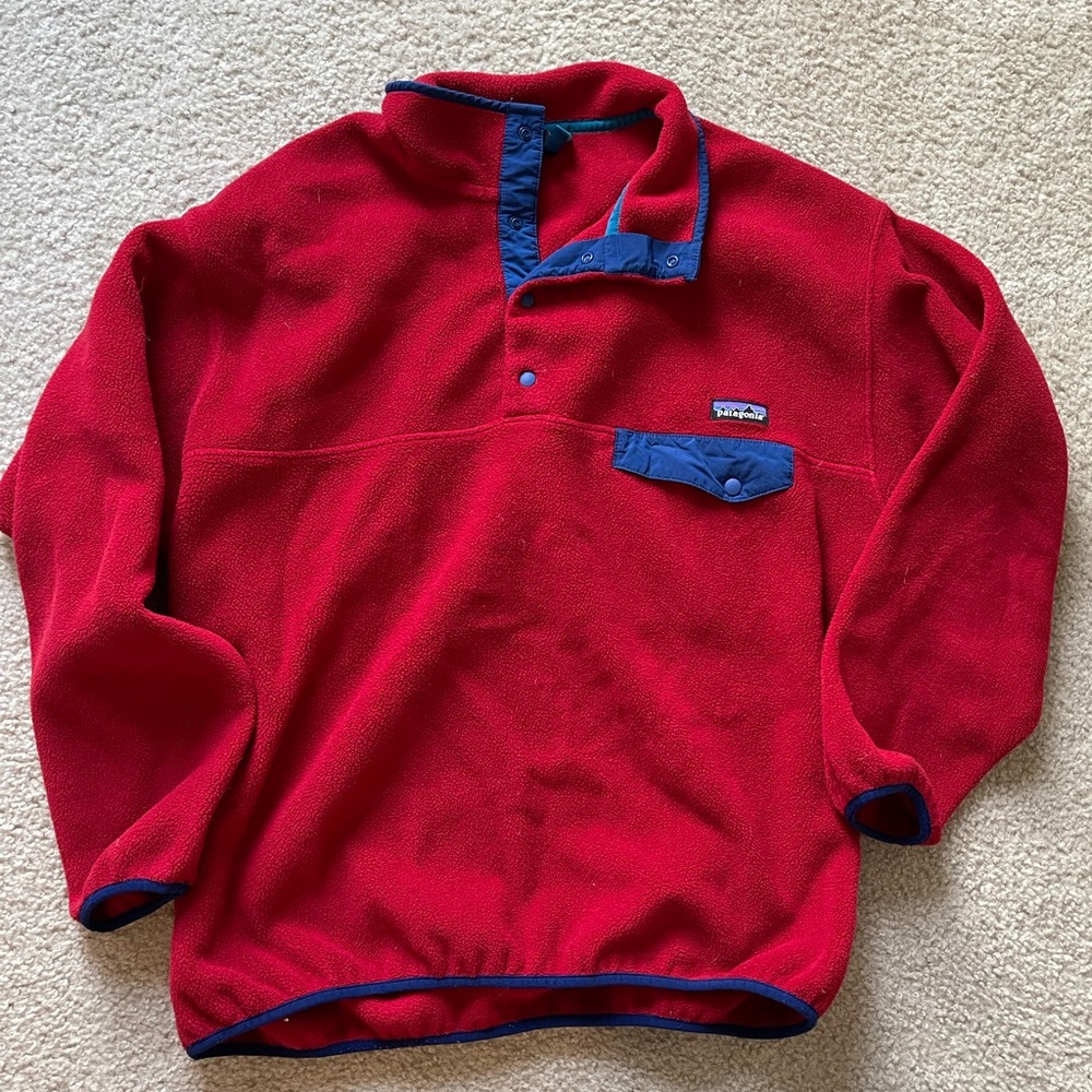 Red & Blue Patagonia Fleece Sweatshirt